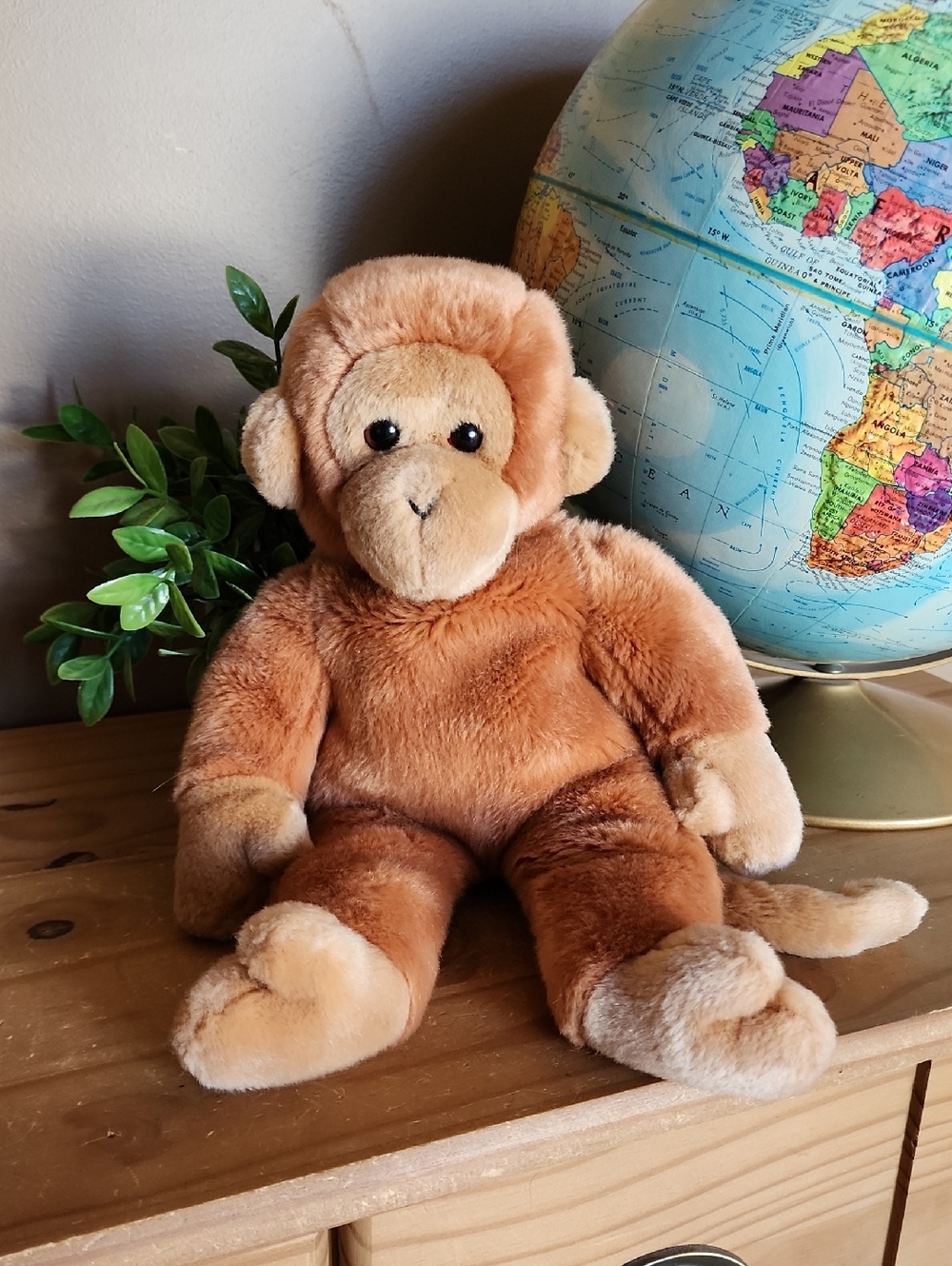 1998 TY Beanie Buddies Bongo Brown Monkey Stuffed Animal